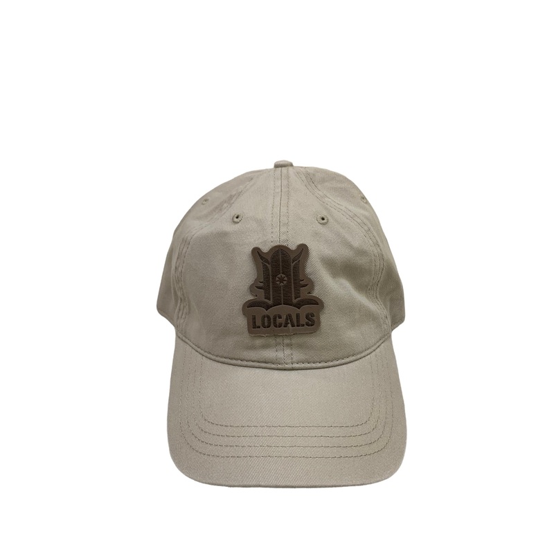 LOCALS LEATHER PATCH UNSTRUCTURED STRAPBACK KHAKI