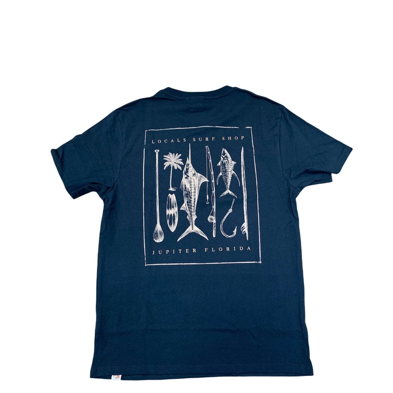 LOCALS MENS COASTAL COLLECTION TEE BLACK WASH