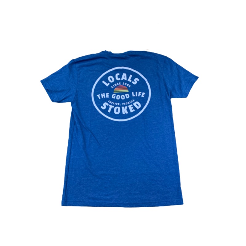 LOCALS MENS GOOD LIFE CIRCLE SUEDED CREW COOL BLUE