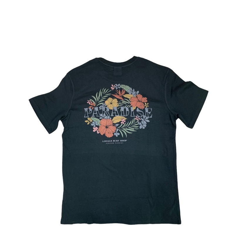 LOCALS MENS PARADISE PALMS TEE WASHED BLACK