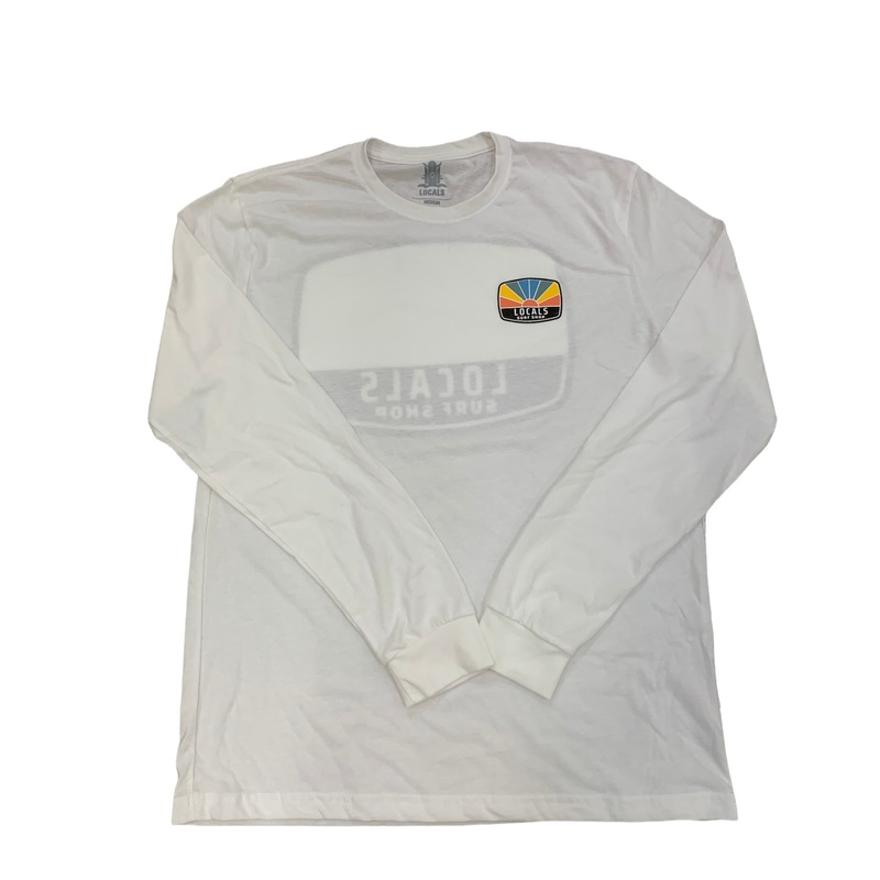 LOCALS "RAISE" L/S SUEDED CREW WHITE