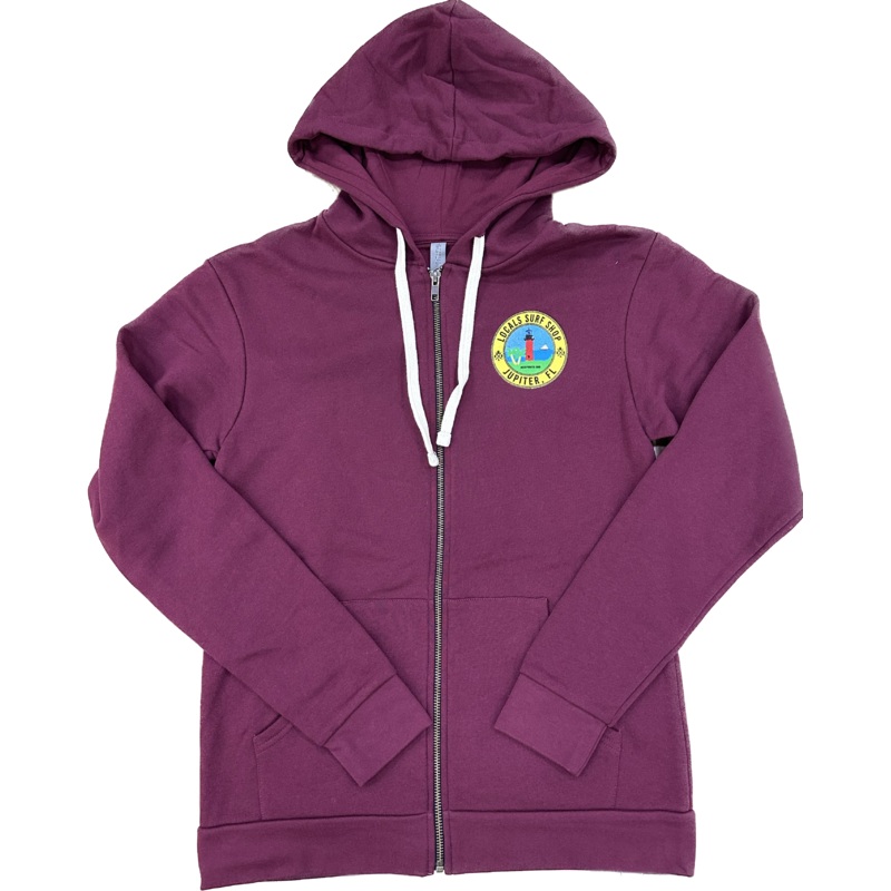 LOCALS TOJ LIGHTHOUSE LIGHT WEIGHT ZIP-UP HOODIE MAROON