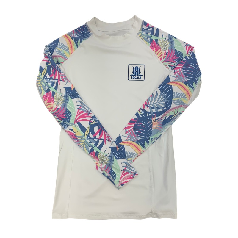 LOCALS WOMENS LENA L/S LYCRA UPF 50 WHITE/FLORAL