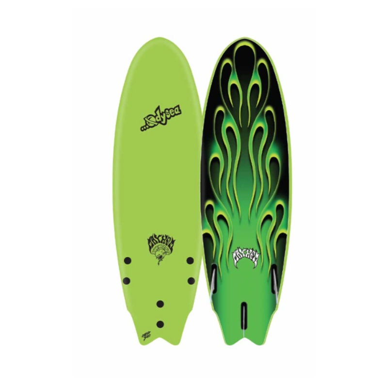 5'11 ODYSEA X LOST RNF (GREEN/BLUE/RED/FLAMES)