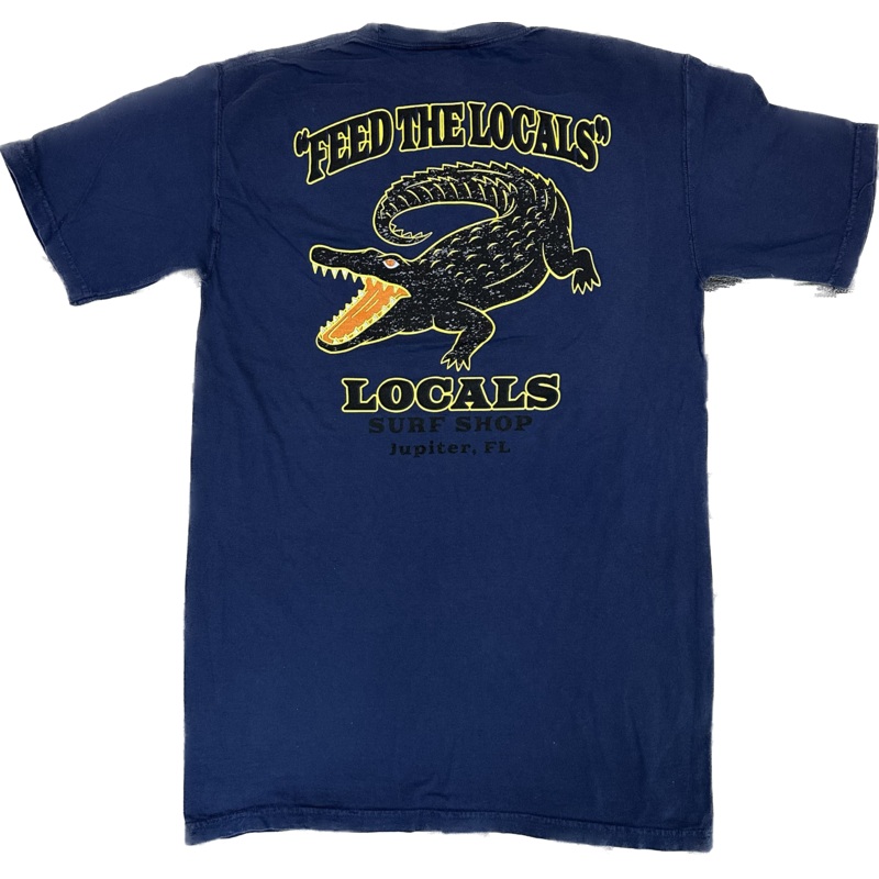 "FEED THE LOCALS" GARMENT DYE CREW NAVY