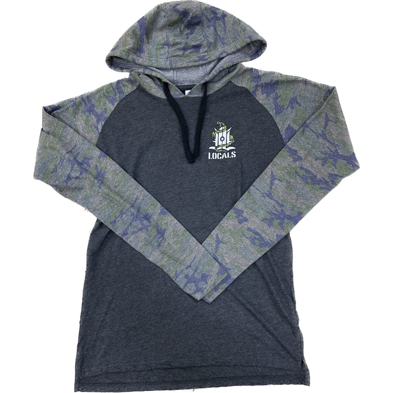 LOCALS MENS DON'T SHRED HOODED RAGLAN VINTAGE SMOKE/CAMO