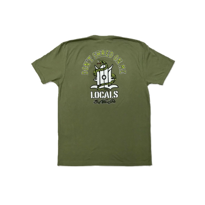 LOCALS MENS DON'T SHRED SUEDED CREW MILITARY GREEN