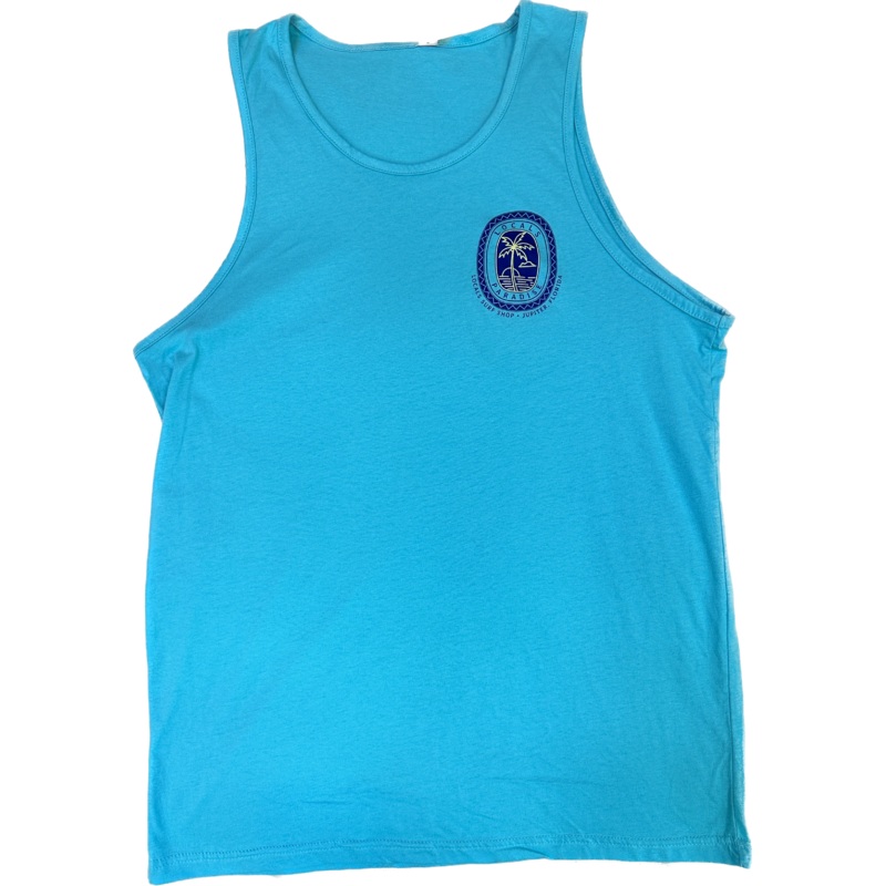 LOCALS MENS PARADISE PALM TANK TOP TURQUOISE