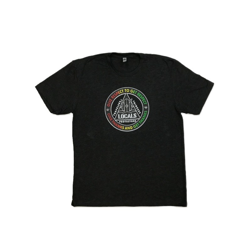 LOCALS MENS RESPECT RASTA COMFORT COLORS TEE VINTAGE BLACK