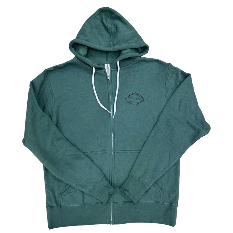 LOCALS NATURAL ELEMENTS LIGHT WEIGHT ZIPPERED HOODIE EVERGREEN