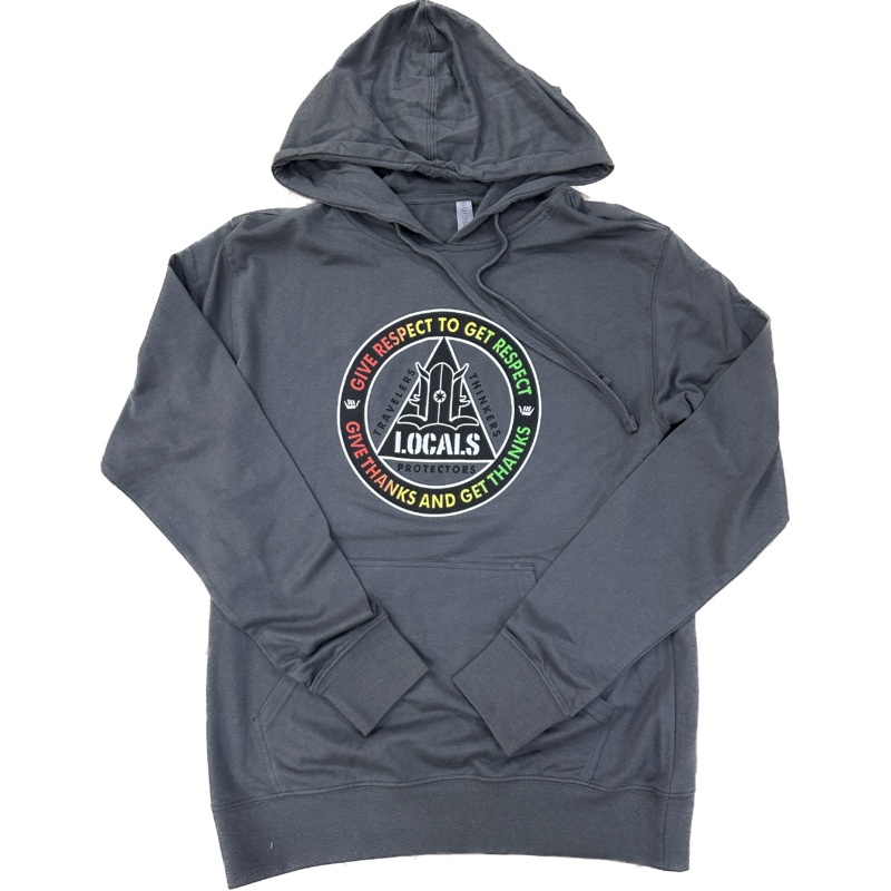 LOCALS RESPECT RASTA FADE PULL OVER HOODIE HEATHER METAL