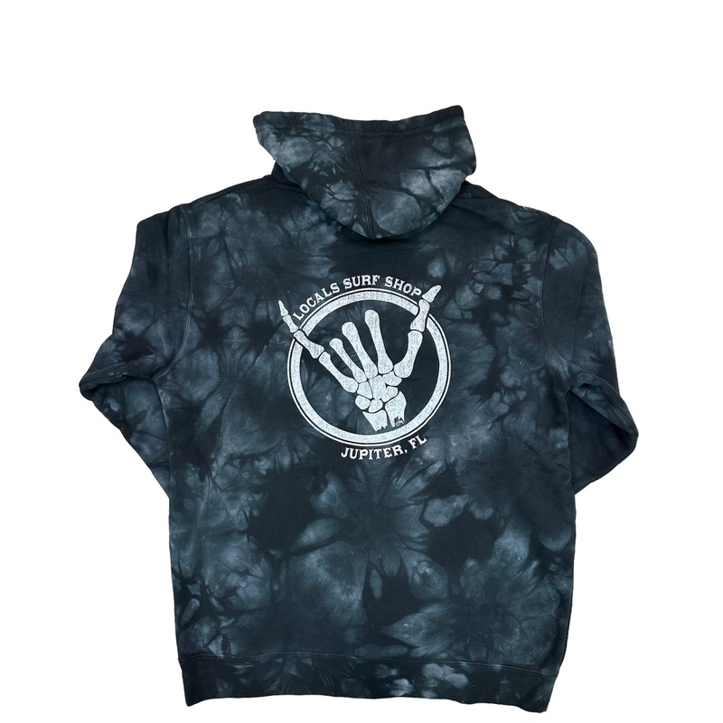 LOCALS SHAKA BONES TIE DYE PULLOVER HOODIE