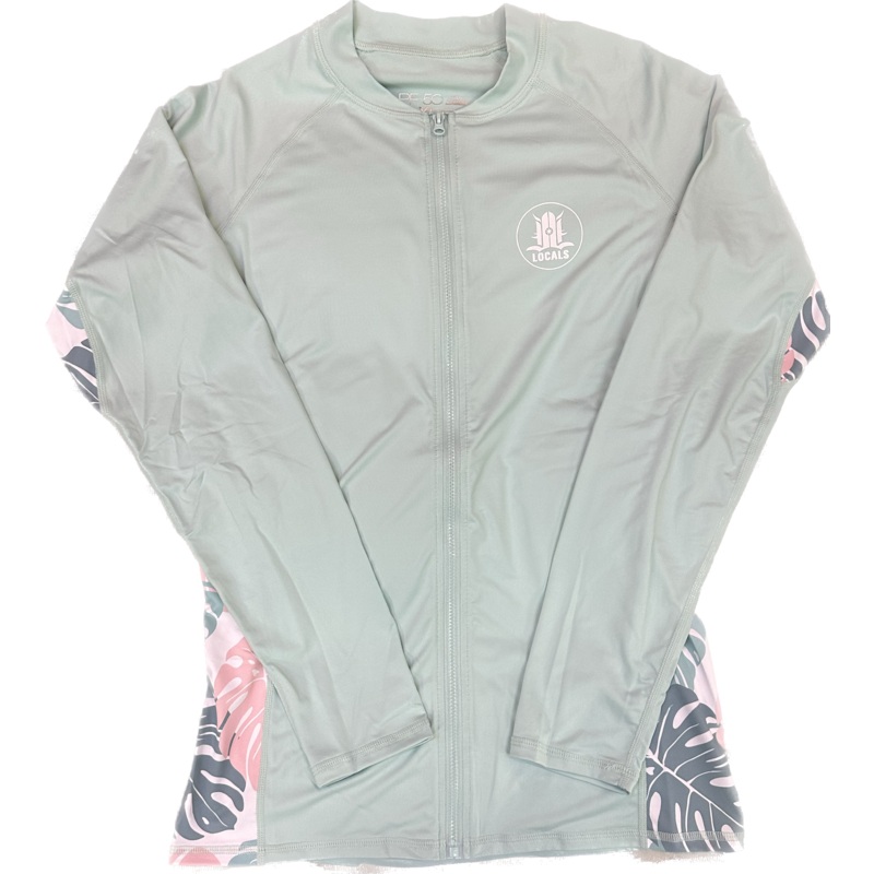 LONG SLEEVE ZIPPER LOCALS RASHGUARD - VERA MINT