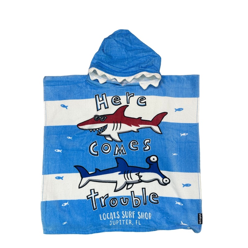 BOYS TOWEL CAPE HERE COMES TROUBLE