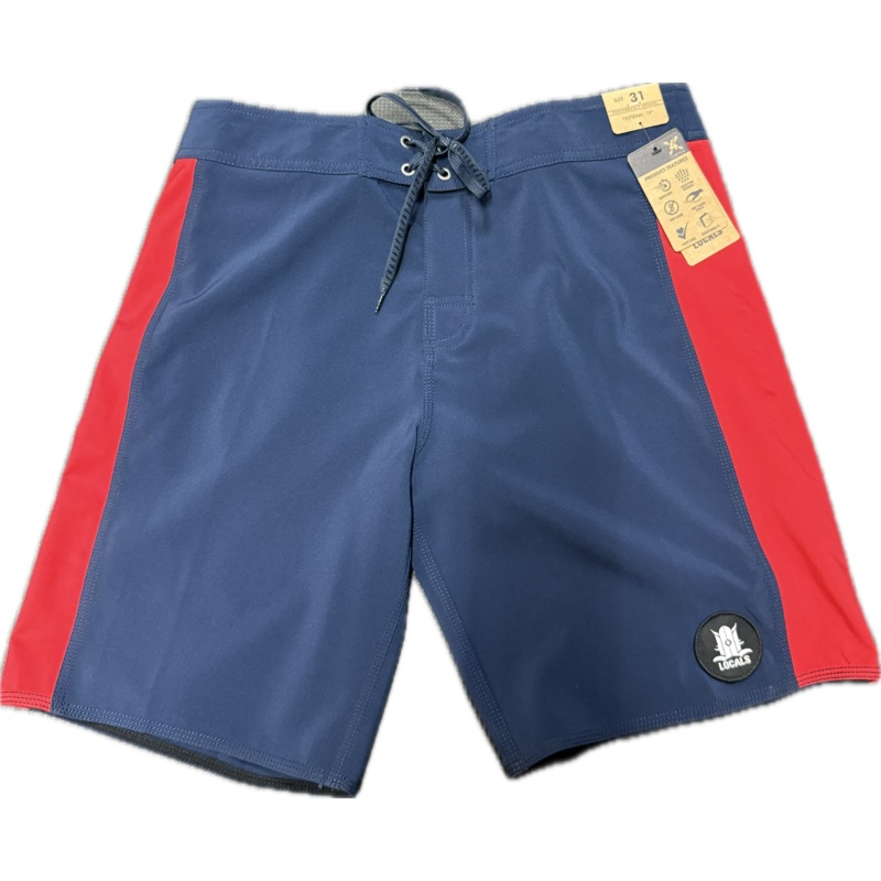LOCALS MENS NUSA BOARDSHORT WITH VERTICAL SIDE SEAM ZIP POCKET