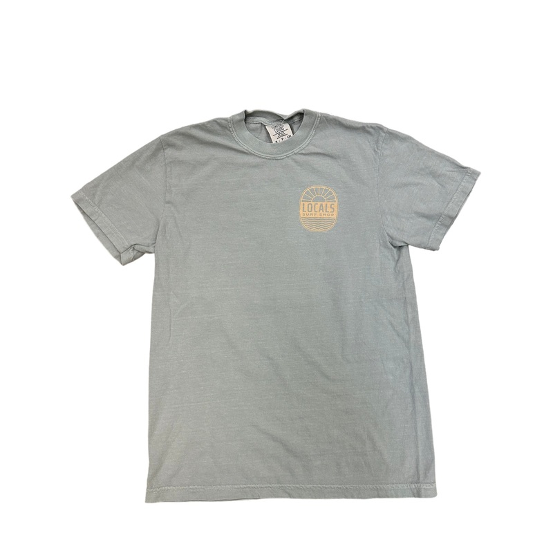 LOCALS SUN & WAVES GARMENT DYE TEE BAY BLUE