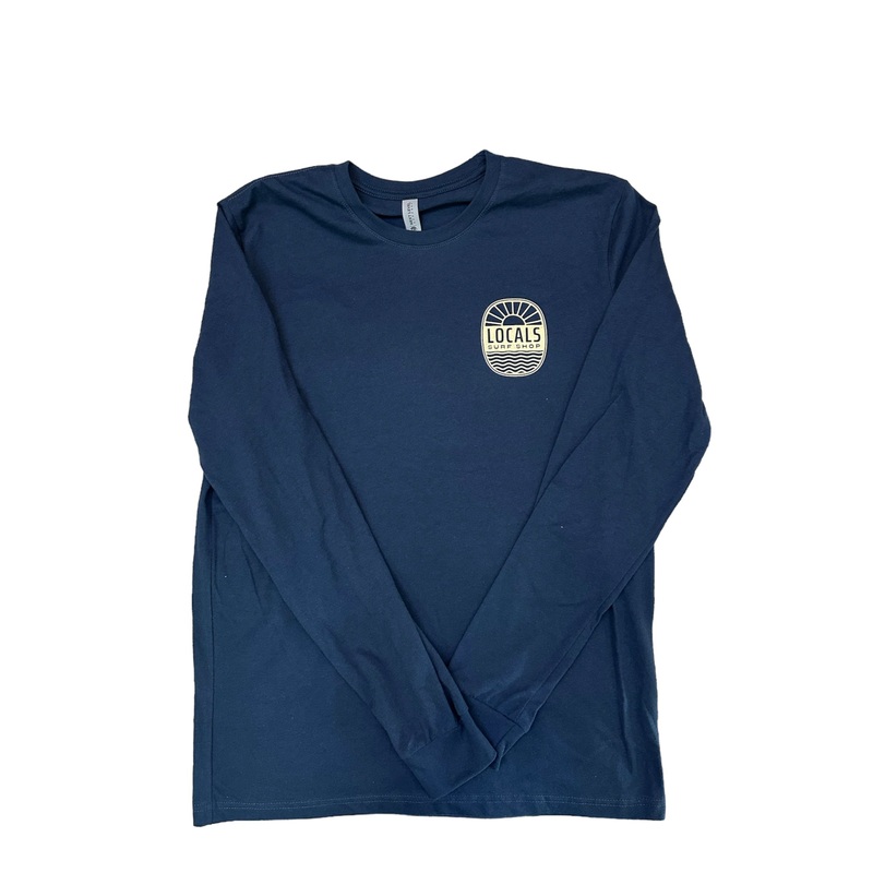 LOCALS SUN & WAVES L/S SUEDED CREW NAVY