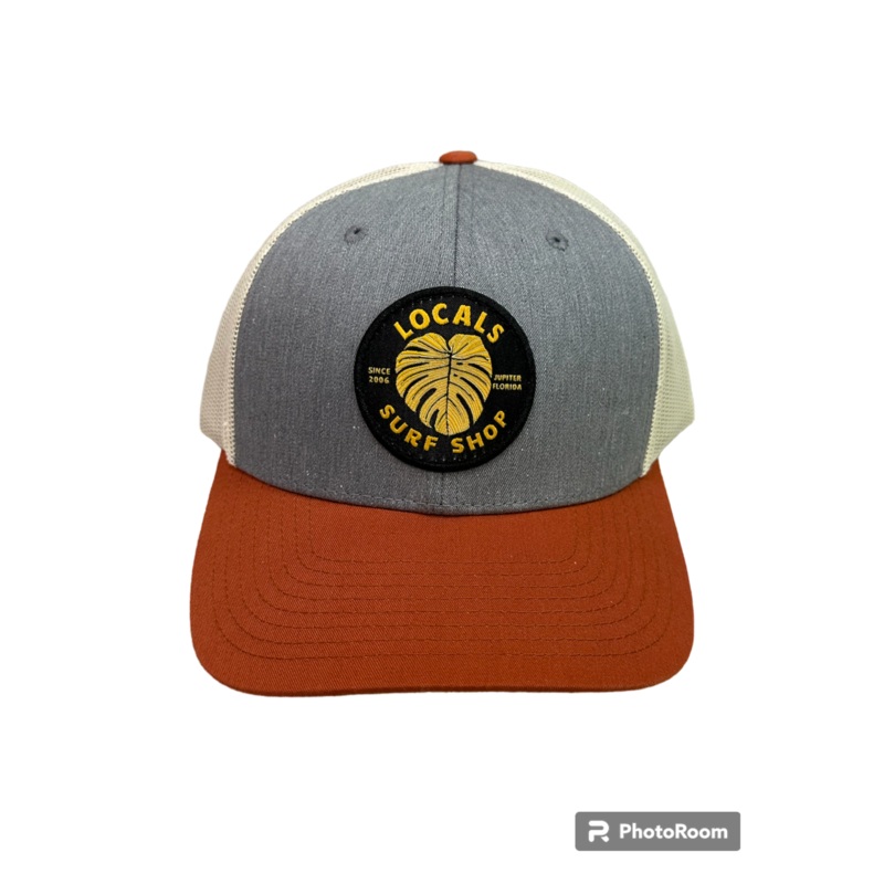 LOCALS TROPICAL LEAF CURVED BRIM TRUCKER