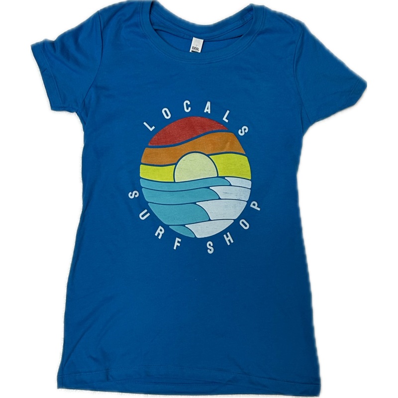 LOCALS WOMENS SUNRISE CIRCLE IDEAL TEE TURQUOISE