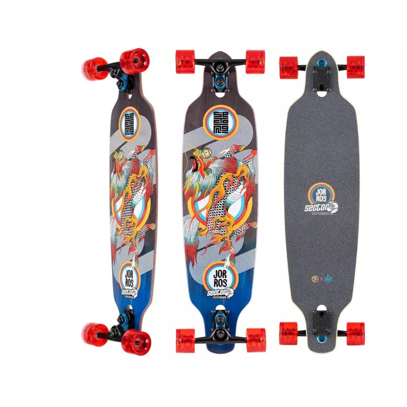 SECTOR 9 KIRIN FRACTAL COMPLETE 9"X36" SIDEWINDER DROP THROUGH TRUCKS