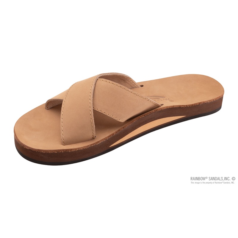 WOMENS RAINBOW PREMIER LEATHER X SLIDE SIERRA BROWN