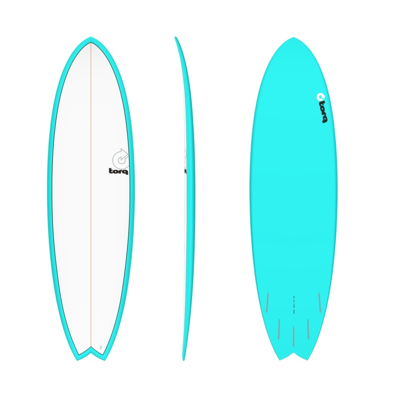 6'3 TORQ FISHPINLINE MIAMI BLUE/WHITE DECK 20 1/2 x 2 1/2 36L FUTURES