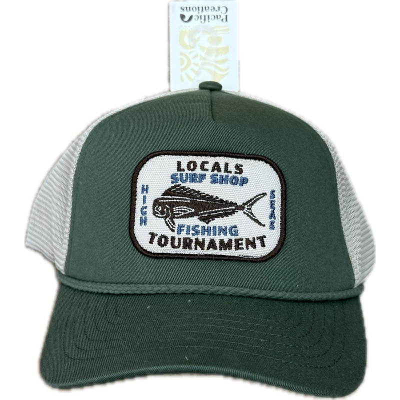LOCALS HIGH SEAS MAHI TRUCKER W/ ROPE & MESH SNAPBACK LIGHT OLIVE/TAN