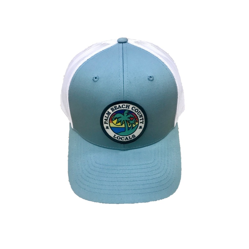 PALM BEACH COUNTY LOCALS CURVED BILL TRUCKER SMOKE BLUE/WHITE