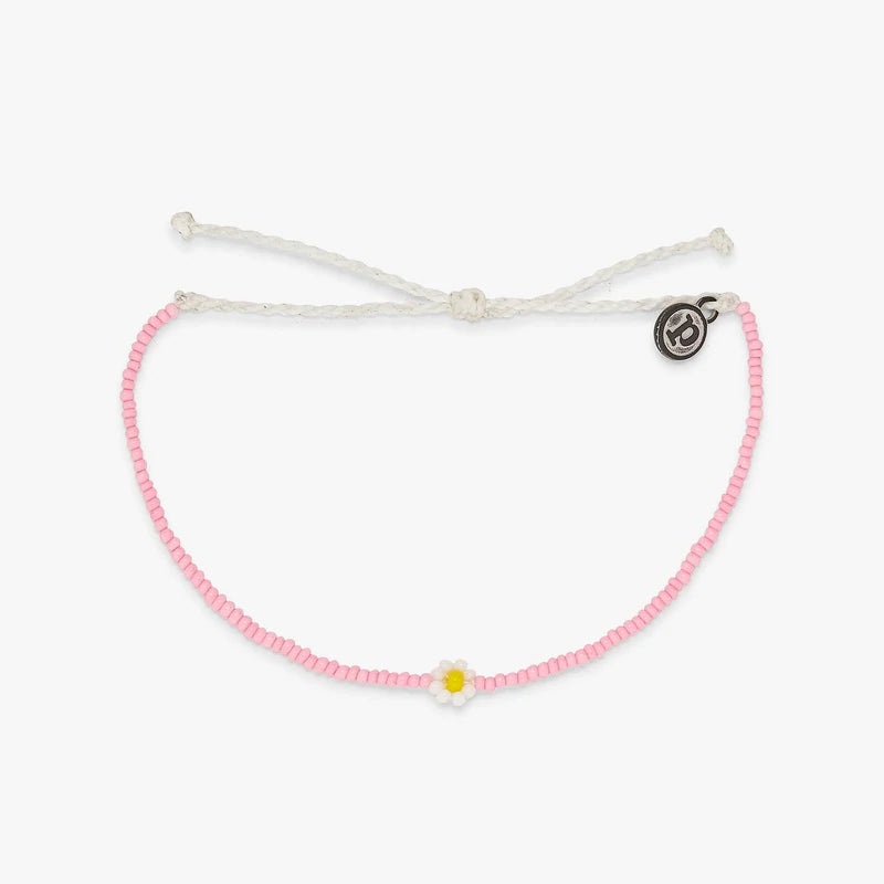 Pura Vida - Spring Daisy Seed Bead Bracelet - Pink