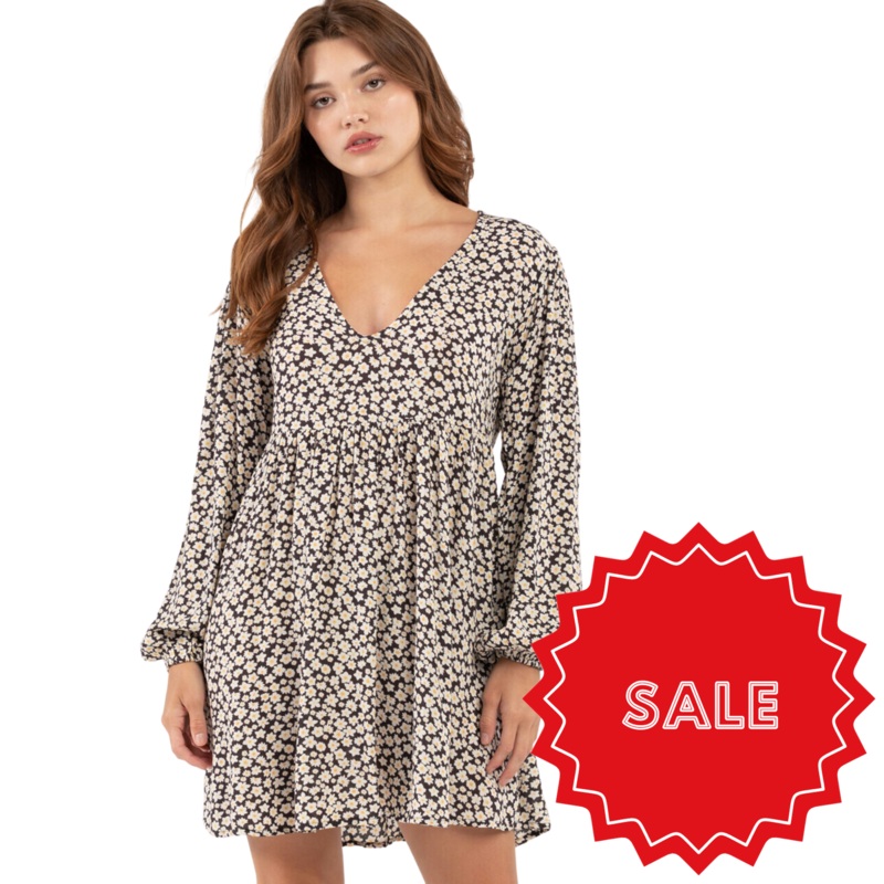 Billabong - Secret Wish Long Sleeve Babydoll - Dresses - Women