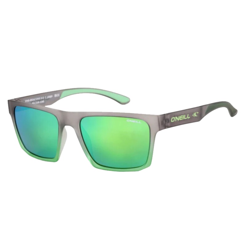 O'neill Sunglasses - Beacons 2.0 - Matte Grey / Lime Fade / Green Mirror Polirezed