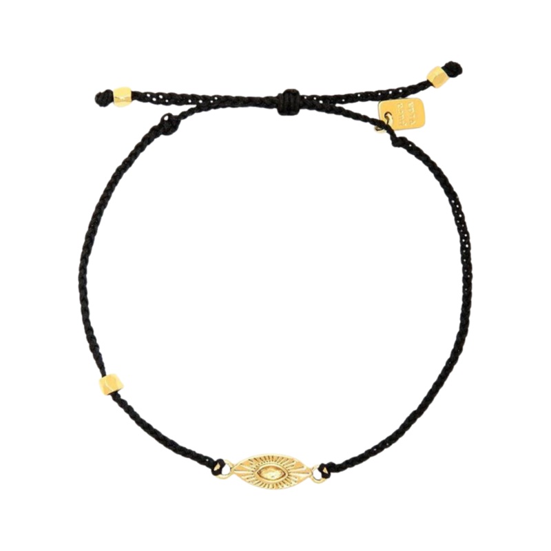 Pura Vida - Sunburst Eye Charm Gold Bracelet - Black