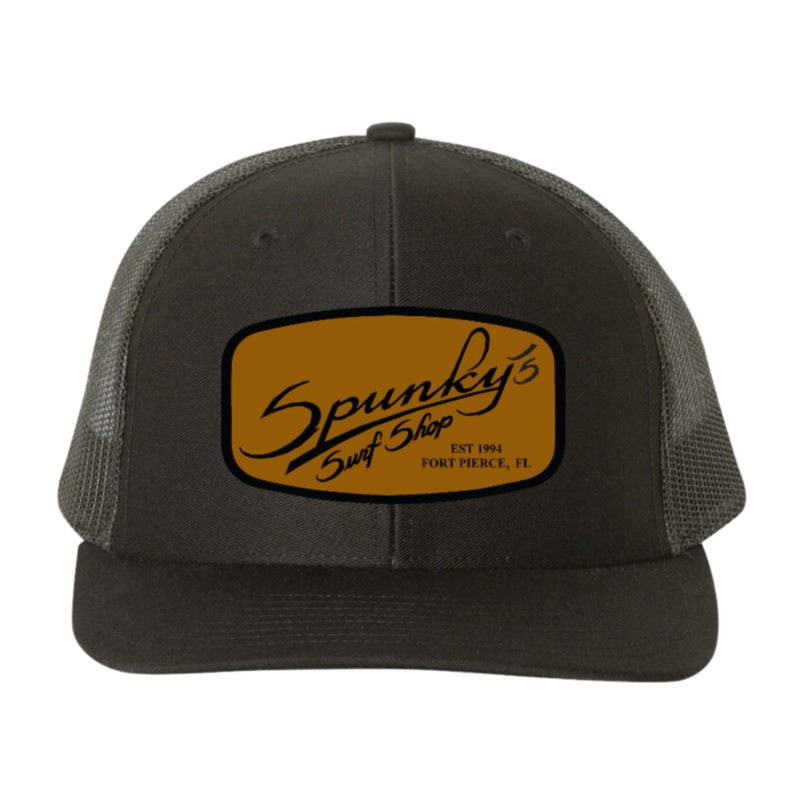 Spunky's - Black Trucker - Hat - Rectangle Leather Patch