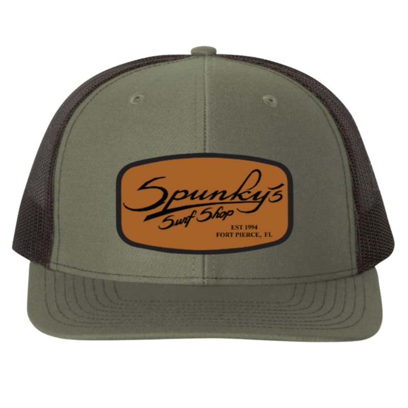 Spunky's - Loden Trucker - Hat - Rectangle Leather Patch