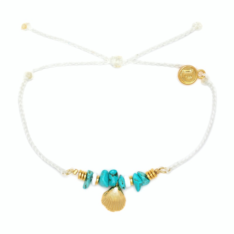 Pura Vida - Mini Conch Gold Charm bracelet