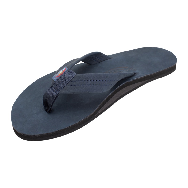 Rainbow - Premier Leather Navy Single Layer Arch - Mens Sandals