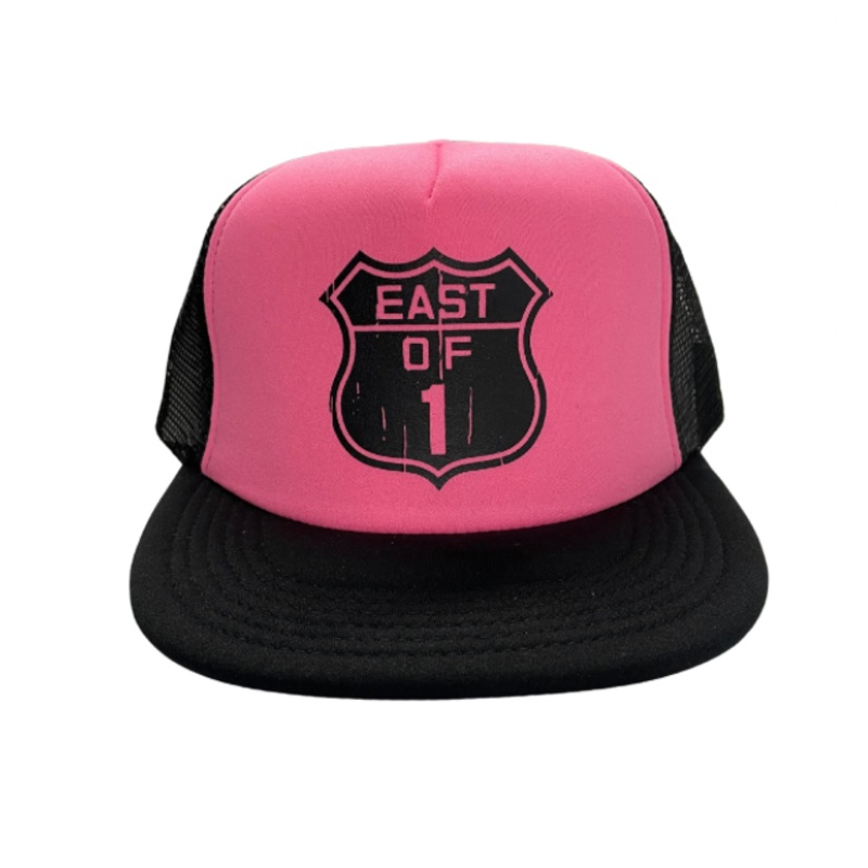 East of 1 - Trucker Hat - Black & Pink