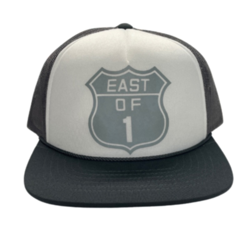 East of 1 - Trucker Hat - Grey & White