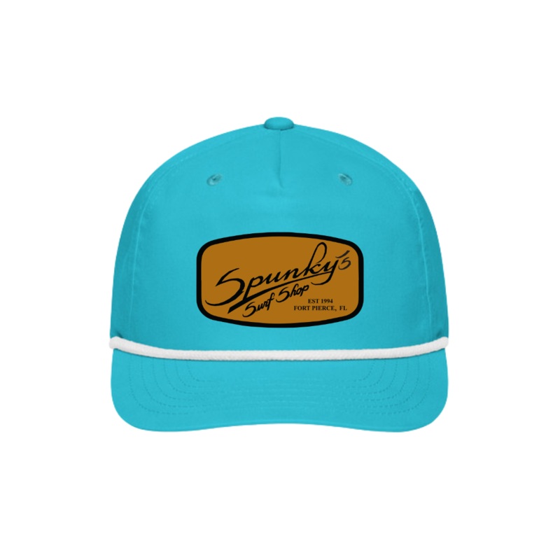 Spunky's - Turquoise Nautical Trucker - Hat - Rectangle Leather Patch