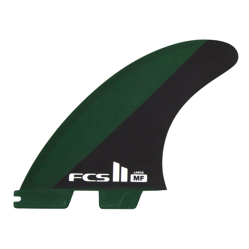 FCS II MICK FANNING TRI FINS LARGE BLACK/OLIVE