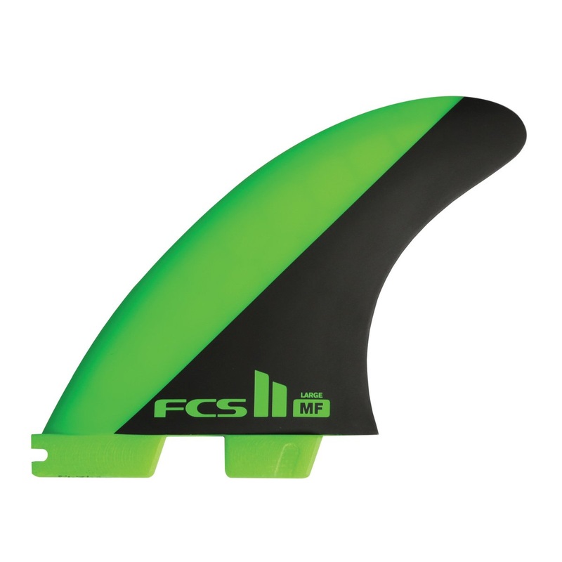FCS II MICK FANNING TRI FINS LARGE GREEN/BLACK