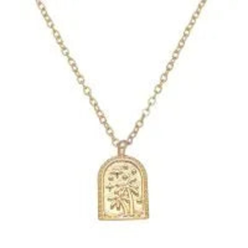 Dainty Gold Palm Arch Necklace
