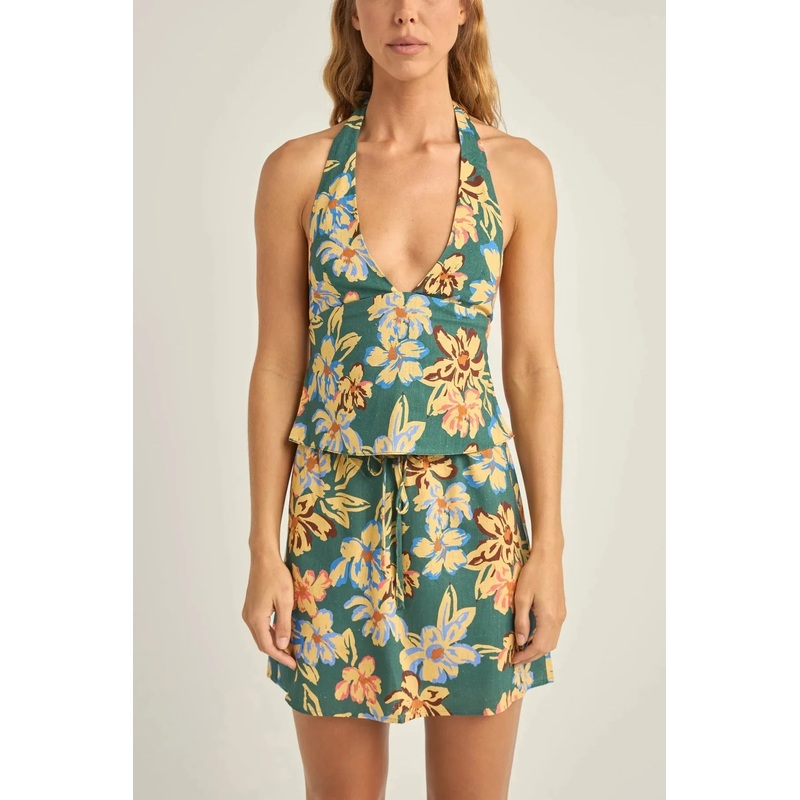 Hawaiian Floral Halter Top