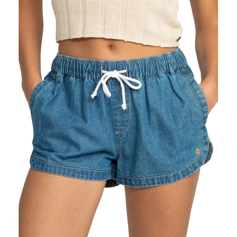 Womens New Impossible Denim Mid Shorts
