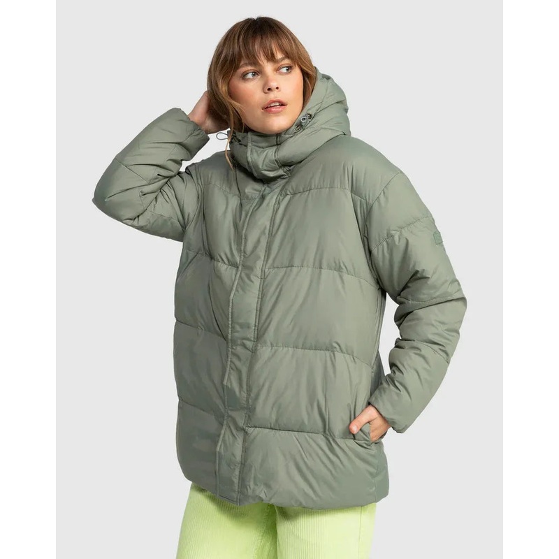 Womens Ocean Dreams Sherpa Hooded Puffer Jacket