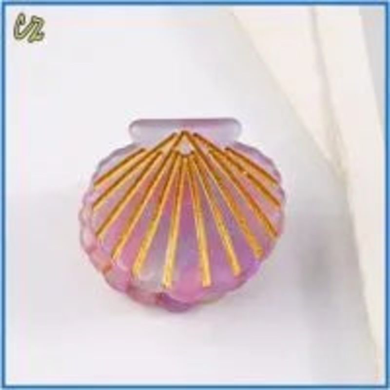 PINK AND GOLD SHELL HAIRCLIP
