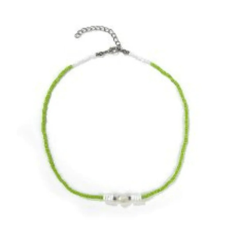 Surf Green Seed Choker W/ Pearl