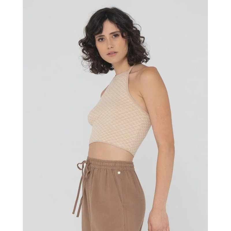 Aura Halter Knit Crop Top