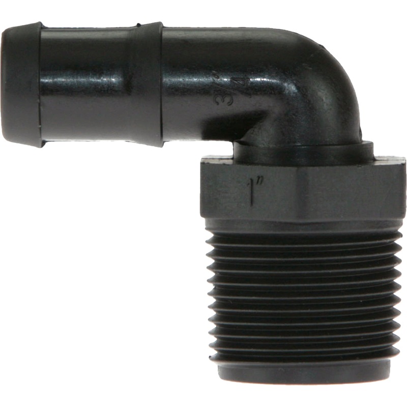 1" Thread x 3/4" Hose Barb Elbow