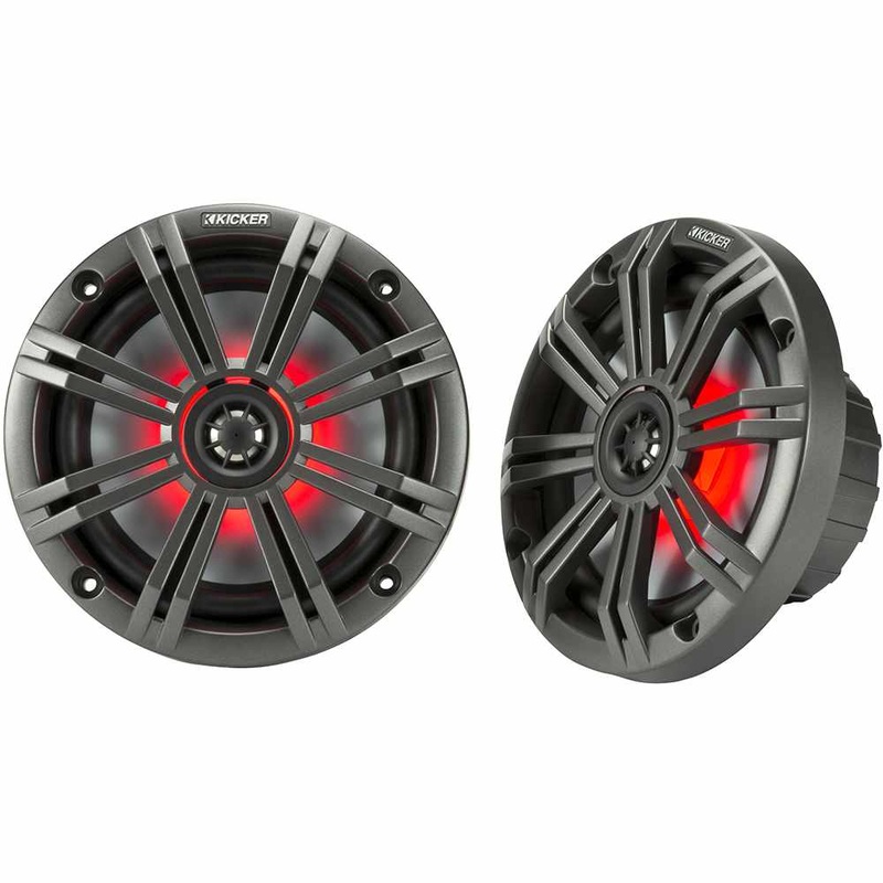 Kicker KM 6.5" LED Coaxial In-Boat Speakers